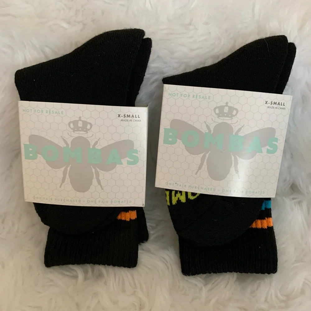 BOMBAS (2) XS 88% poly 8% cotton 4% elastane anti microbial socks NWT